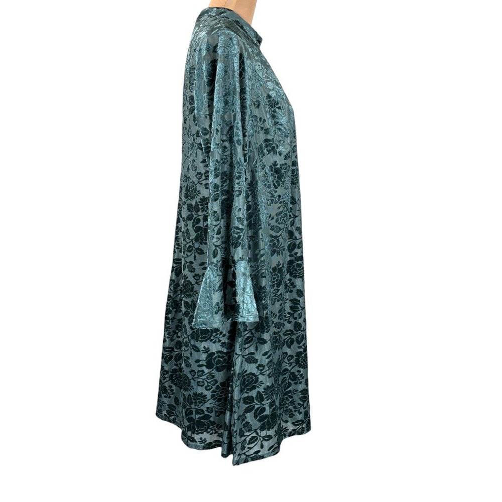 London Times Teal Floral Long Sleeve Dress - Picture 5 of 12